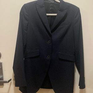 Theory Size 8 Suit Coat. Navy Blue pinstripe.